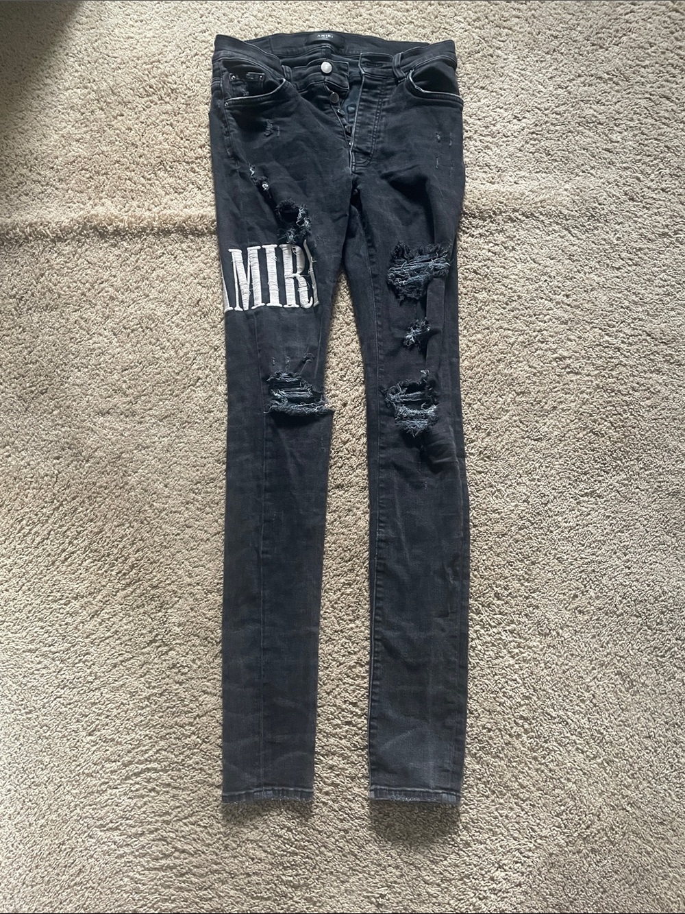 AMIRI Black Logo Jeans Size 30